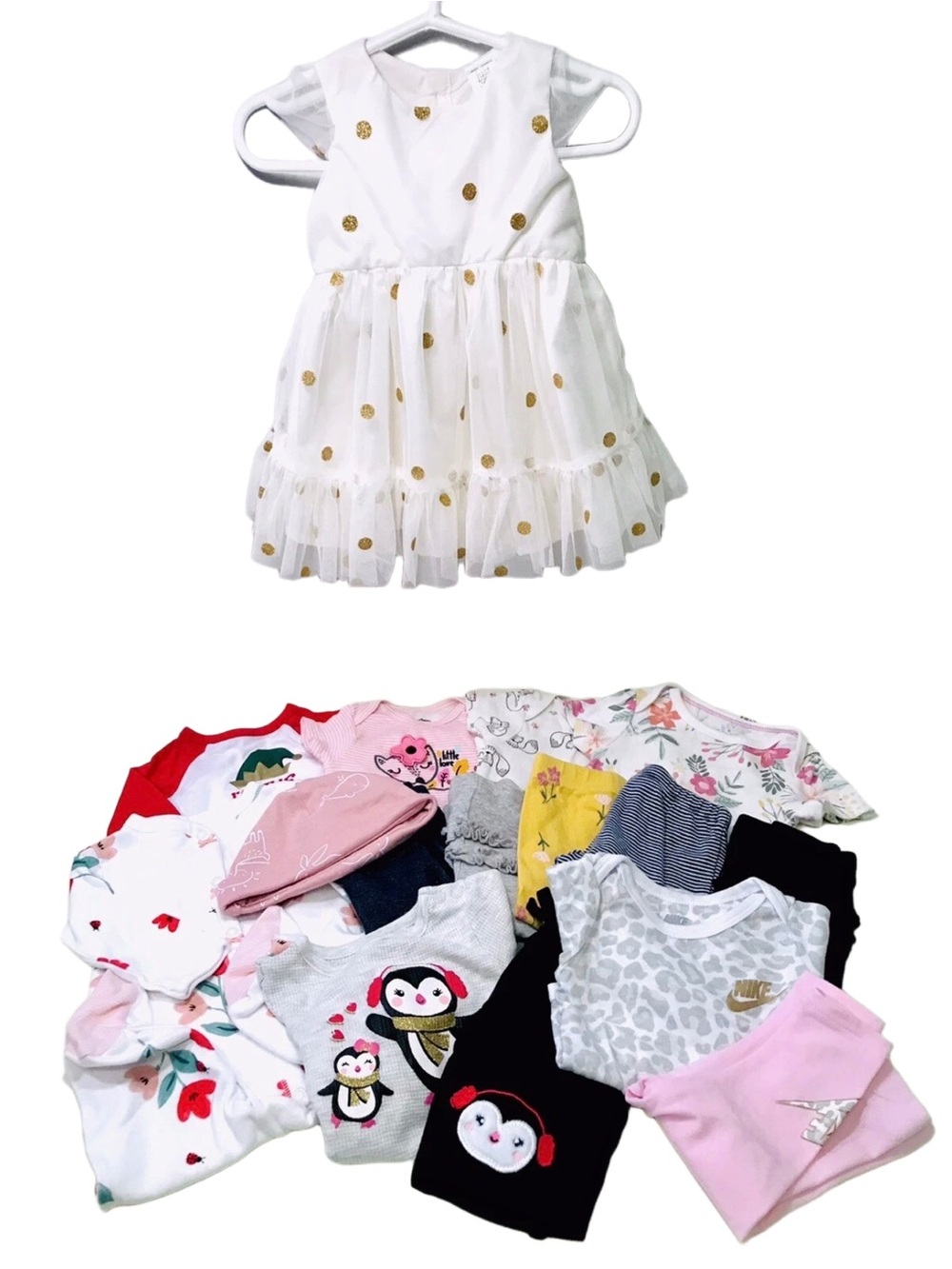 Baby Girl Size 3M-6M Mixed Brand 15 Piece Clothing Lot Carter's Nike Garanimals